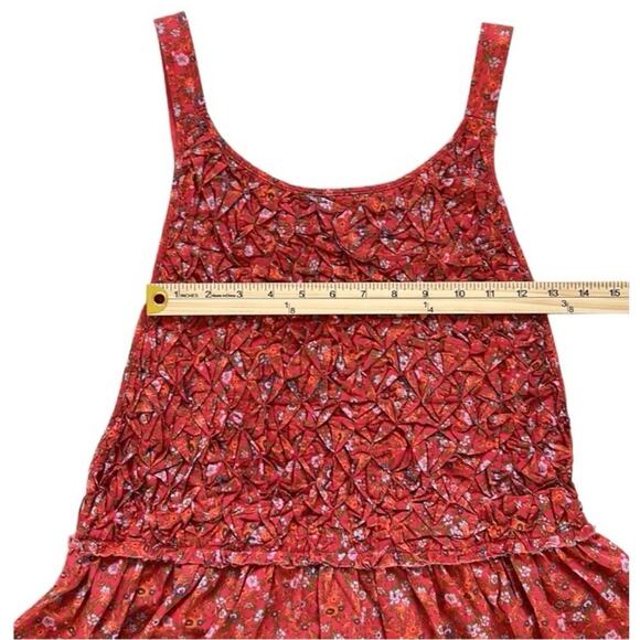 Free People Mini Dress Womens Medium Petunia Floral Apron Smocked Boho NWT - Picture 6 of 14